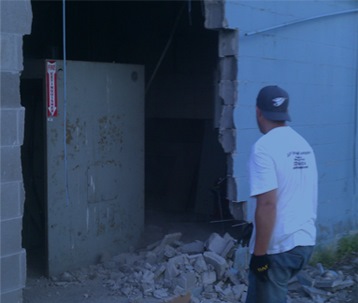 Image of the J&P Electrical asset recovery team during an electrical tear down of a manufacturing facility.